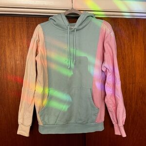 teddy fresh color block hoodie